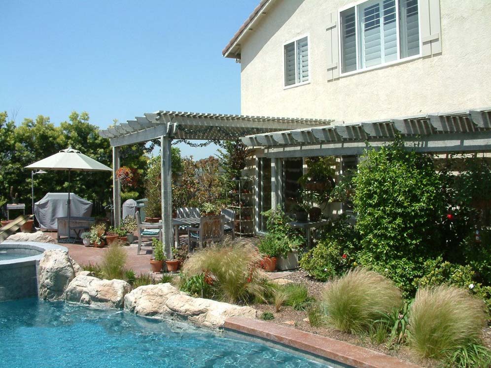 Inviting Garden Next to Pool